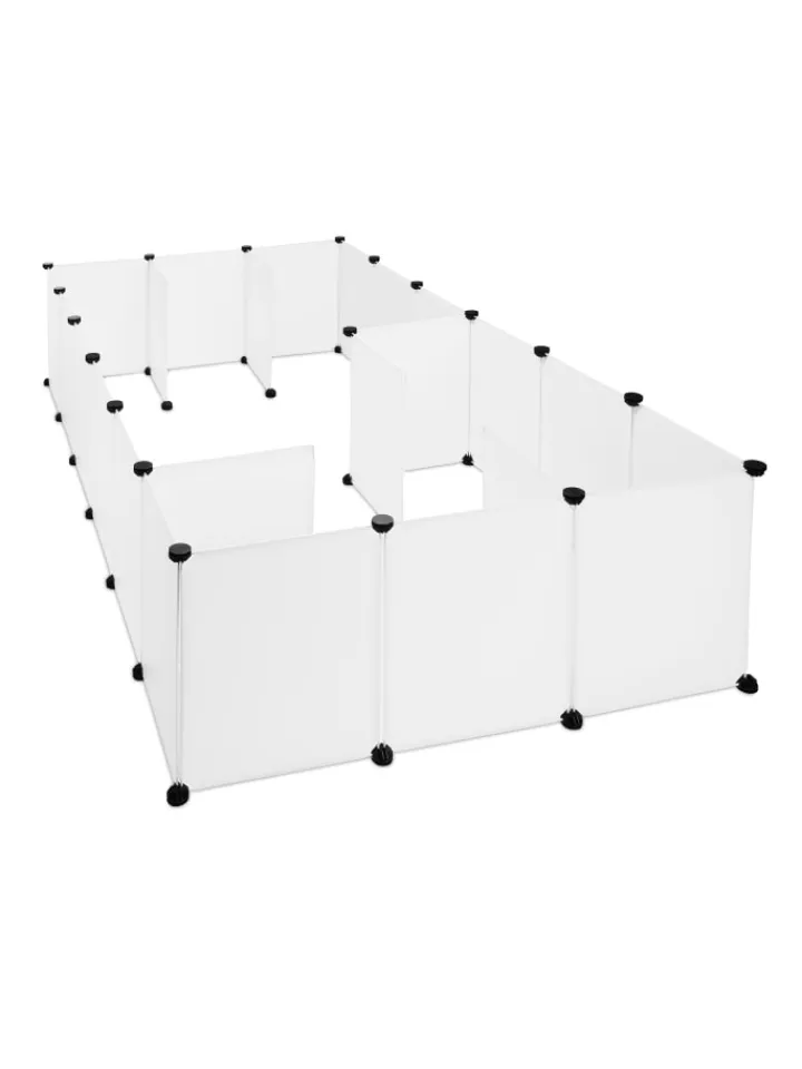relaxdays Kleintiere<Freilaufgehege in Weiß - (B)110 x (H)92 x (T)110 cm