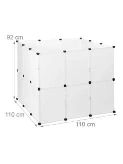 relaxdays Kleintiere<Freilaufgehege in Weiß - (B)110 x (H)92 x (T)110 cm
