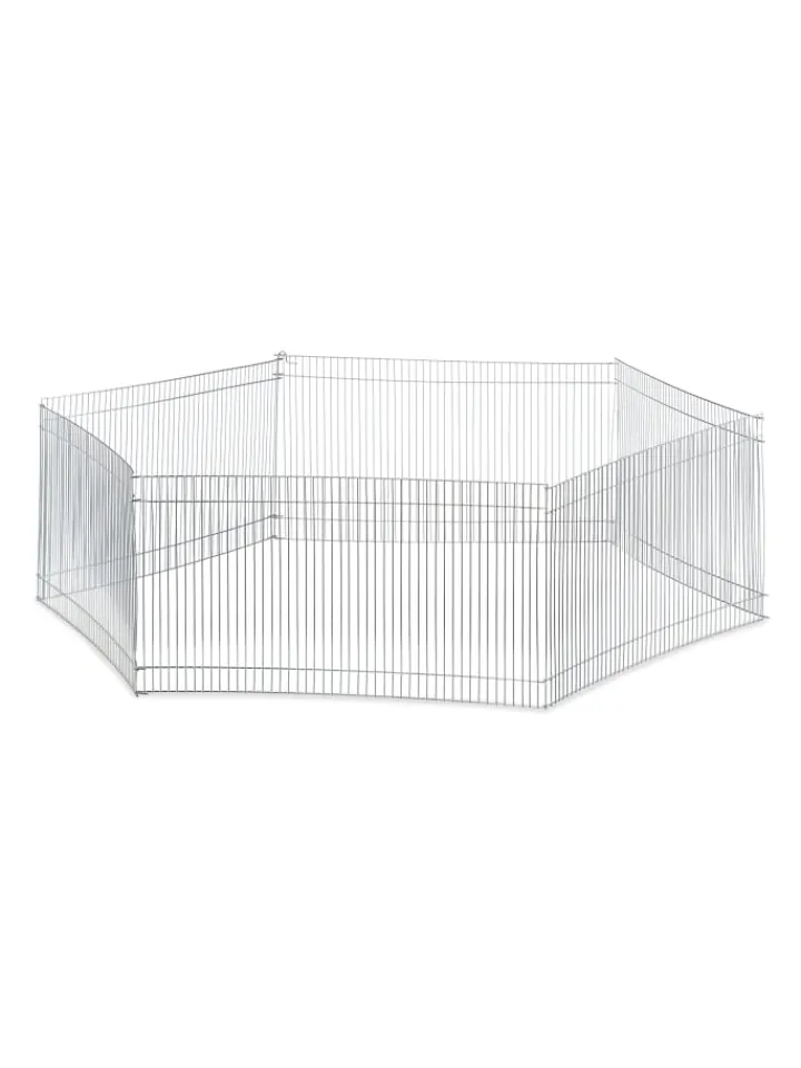 relaxdays Kleintiere<Freilaufgehege Kleintiere in Silber - (H) 27 cm