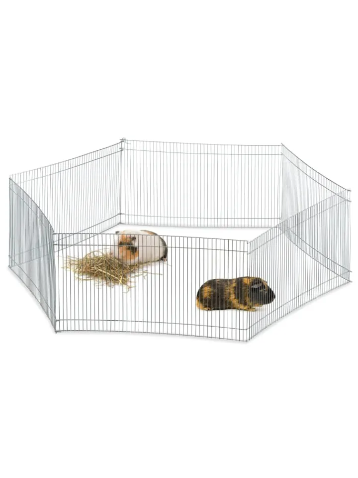 relaxdays Kleintiere<Freilaufgehege Kleintiere in Silber - (H) 27 cm