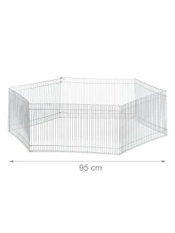 relaxdays Kleintiere<Freilaufgehege Kleintiere in Silber - (H) 27 cm