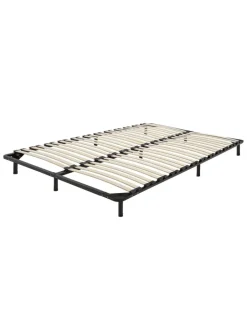 Beliani Betten & Matratzen<Freistehender Lattenrost COMBOURG in Schwarz - (W) 140 x (H) 18 x (L) 197 cm