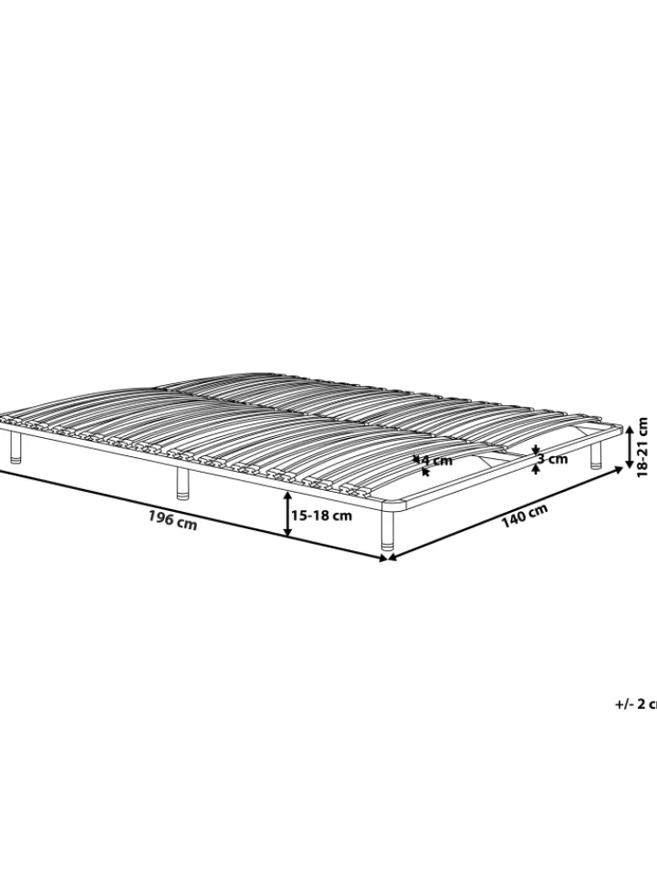 Beliani Betten & Matratzen<Freistehender Lattenrost COMBOURG in Schwarz - (W) 140 x (H) 18 x (L) 197 cm
