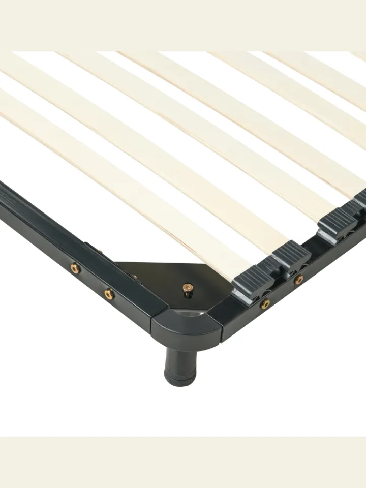 Beliani Betten & Matratzen<Freistehender Lattenrost COMBOURG in Schwarz - (W) 140 x (H) 18 x (L) 197 cm