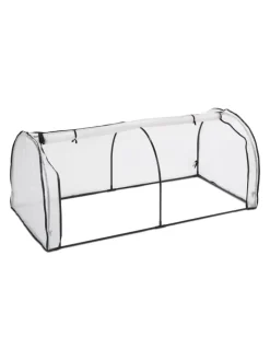 relaxdays Pflanzen & Zubehör<Frühbeet in Weiß/ Schwarz - (B)100 x (H)80 x (T)200 cm