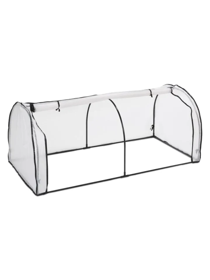 relaxdays Pflanzen & Zubehör<Frühbeet in Weiß/ Schwarz - (B)100 x (H)80 x (T)200 cm