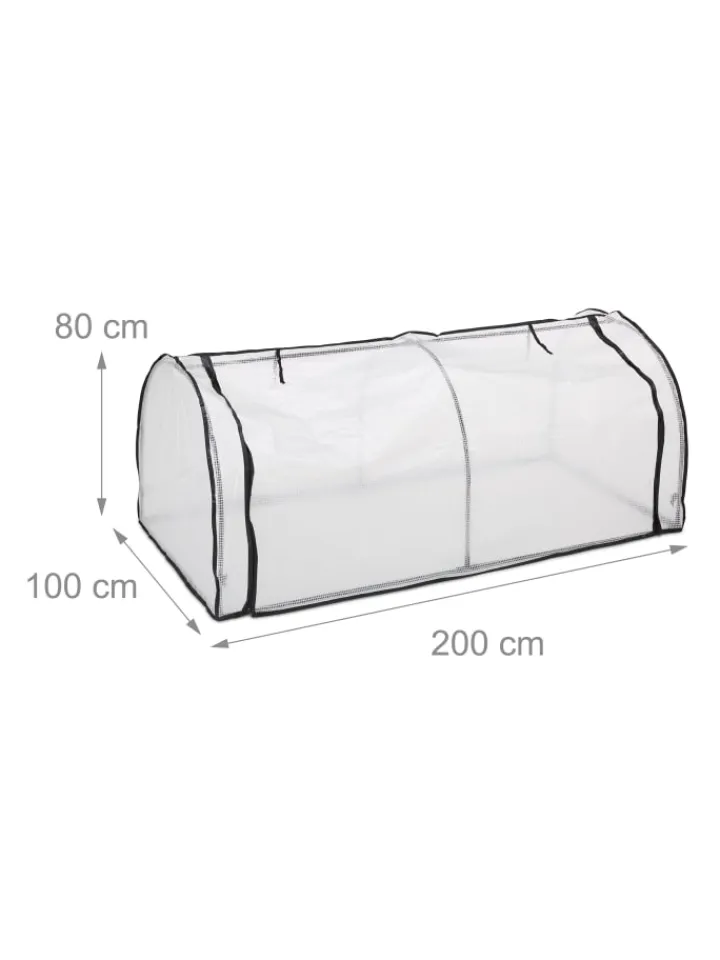 relaxdays Pflanzen & Zubehör<Frühbeet in Weiß/ Schwarz - (B)100 x (H)80 x (T)200 cm
