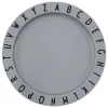 Design Letters Gedeckter Tisch<Frühstücksteller "Eat & Learn" in Grau - Ø 20 cm