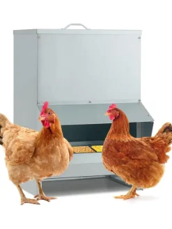 COSTWAY Vögel<Futterautomat 35x35x54,5cm in Silber