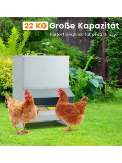 COSTWAY Vögel<Futterautomat 35x35x54,5cm in Silber