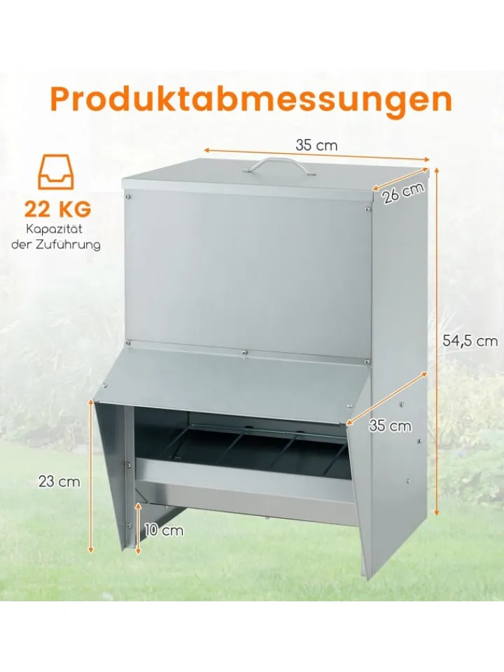 COSTWAY Vögel<Futterautomat 35x35x54,5cm in Silber