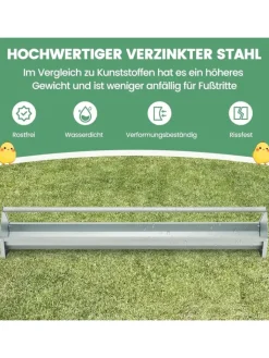 COSTWAY Vögel<Futtertrog 15 L für 12 Hühner in Silber