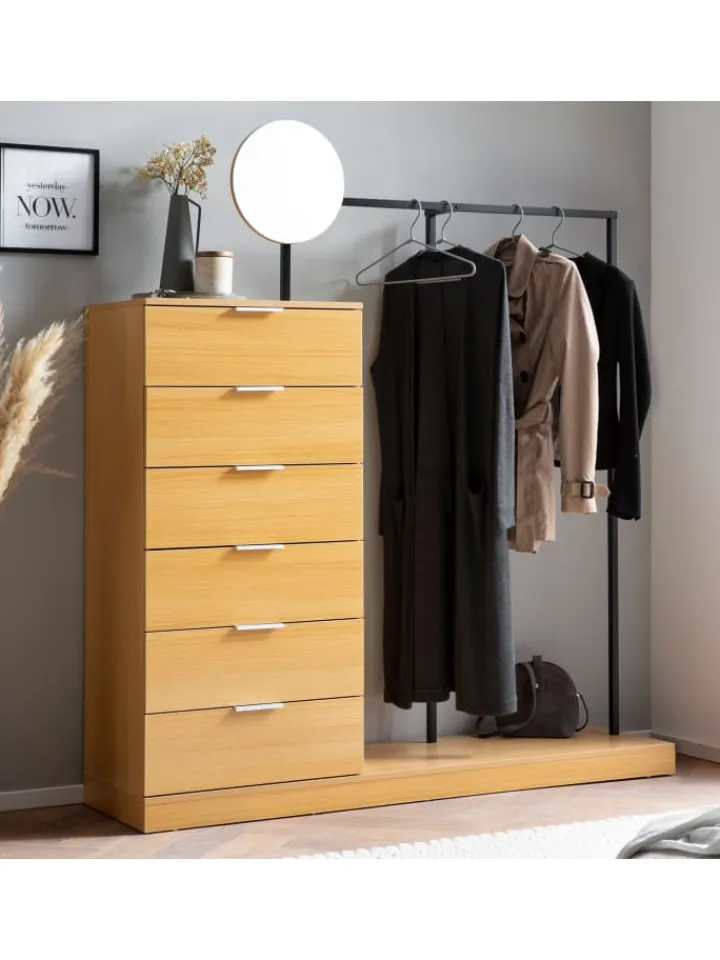 FineBuy Garderoben<Garderobe "FB100016" in Braun /