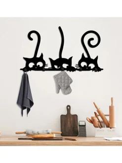 Evila Garderoben<Garderobe in Schwarz - (B)60 x (H)37 cm