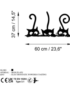 Evila Garderoben<Garderobe in Schwarz - (B)60 x (H)37 cm