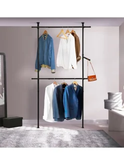 IDOMYA Essentials Regale & Schränke|Garderoben<Garderobe in Schwarz - (B)112 x (H)278 cm