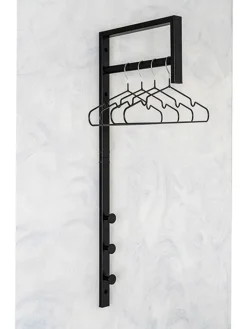House Nordic Garderoben<Garderobe in Schwarz - (B)30 x (H)82 x (T)3 cm