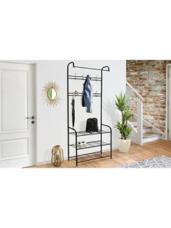 IDOMYA Essentials Garderoben<Garderobe "Pasadena" in Schwarz - (B)71 x (H)186 x (T)31 cm