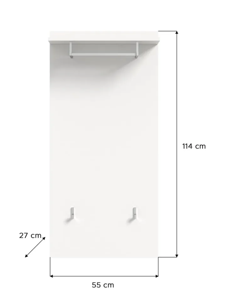 xonox.home Möbel-Sets<Garderobenkombination (B/H/T: 110x191x37 cm) in weiß und weiß Hochglanz