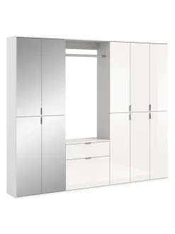 xonox.home Möbel-Sets<Garderobenkombination (B/H/T: 213x193x34 cm) in weiß und weiß Hochglanz