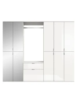 xonox.home Möbel-Sets<Garderobenkombination (B/H/T: 213x193x34 cm) in weiß und weiß Hochglanz