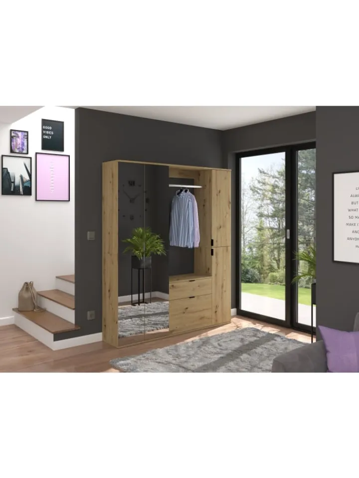 xonox.home Möbel-Sets<Garderobenkombination (B/H/T: 152x193x34 cm) in Artisan Eiche Nachbildung