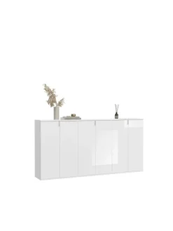 xonox.home Möbel-Sets<Garderobenkombination (B/H/T: 183x99x34 cm) in weiß und weiß Hochglanz