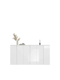xonox.home Möbel-Sets<Garderobenkombination (B/H/T: 183x99x34 cm) in weiß und weiß Hochglanz