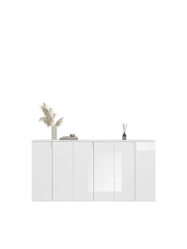 xonox.home Möbel-Sets<Garderobenkombination (B/H/T: 183x99x34 cm) in weiß und weiß Hochglanz