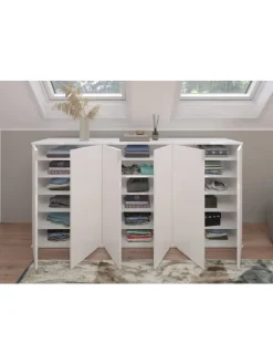 xonox.home Möbel-Sets<Garderobenkombination (B/H/T: 183x99x34 cm) in weiß und weiß Hochglanz