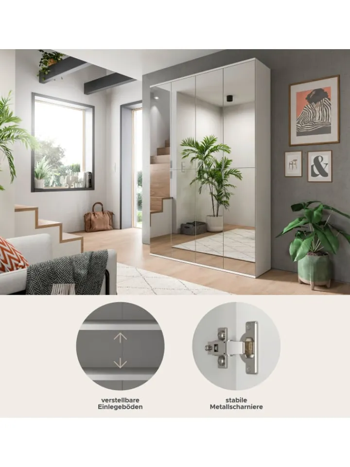 xonox.home Möbel-Sets<Garderobenkombination (B/H/T: 122x193x34 cm) in weiß