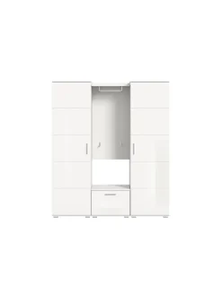 xonox.home Möbel-Sets<Garderobenkombination (B/H/T: 165x191x37 cm) in weiß und weiß Hochglanz