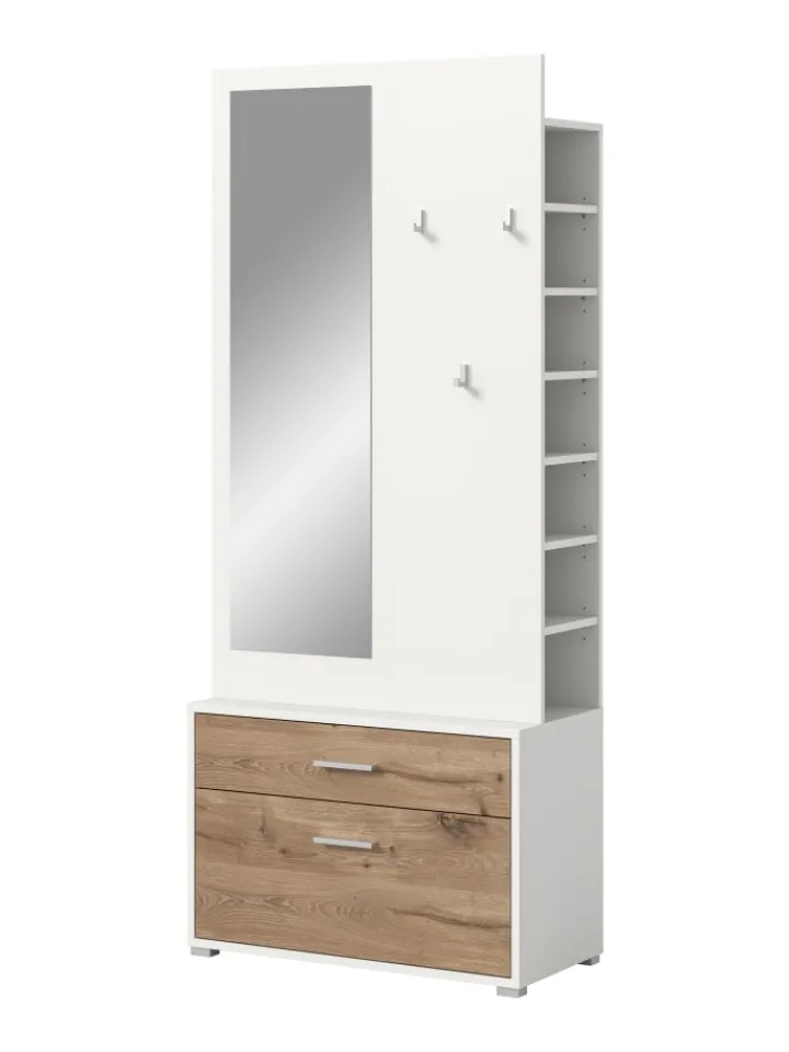 xonox.home Möbel-Sets<Garderobenkombination (B/H/T: 80x190x38 cm) in Nox Oak Nachbildung