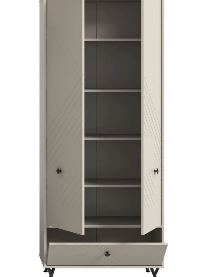 xonox.home Garderoben<Garderobenschrank (B/H/T: 80x190x35 cm) in sandbeige