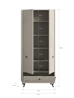 xonox.home Garderoben<Garderobenschrank (B/H/T: 80x190x35 cm) in sandbeige