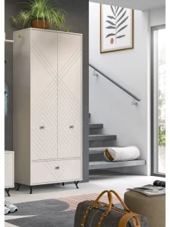 xonox.home Garderoben<Garderobenschrank (B/H/T: 80x190x35 cm) in sandbeige