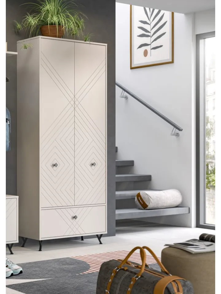 xonox.home Garderoben<Garderobenschrank (B/H/T: 80x190x35 cm) in sandbeige
