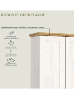 xonox.home Garderoben<Garderobenschrank (B/H/T: 80x196x39 cm) in Sibiu Lärche Nachbildung