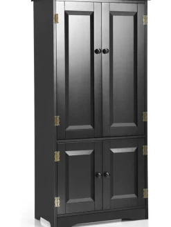 COSTWAY Regale & Schränke<Garderobenschrank in Schwarz