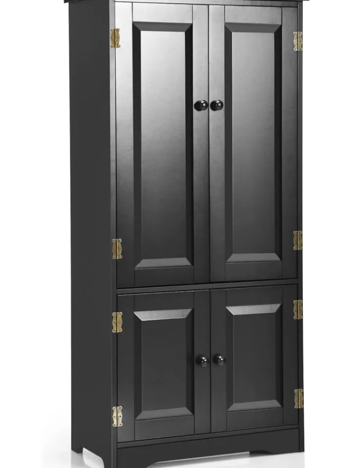 COSTWAY Regale & Schränke<Garderobenschrank in Schwarz