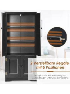 COSTWAY Regale & Schränke<Garderobenschrank in Schwarz