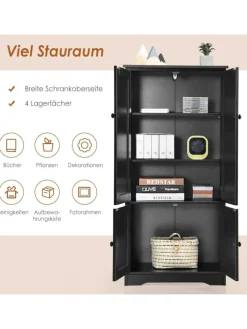 COSTWAY Regale & Schränke<Garderobenschrank in Schwarz