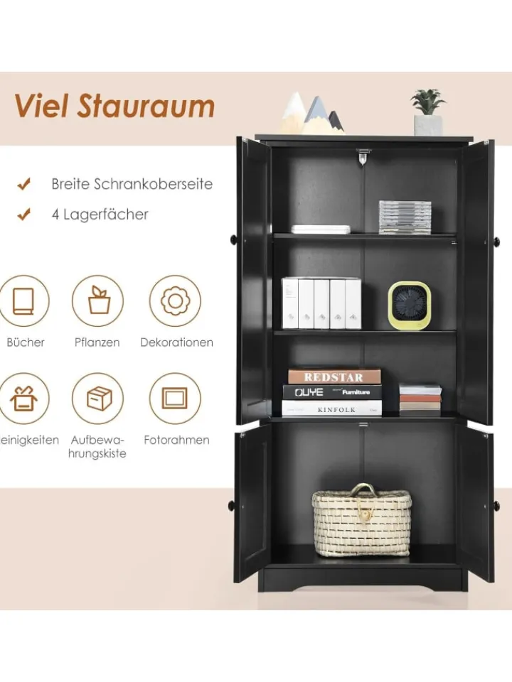 COSTWAY Regale & Schränke<Garderobenschrank in Schwarz