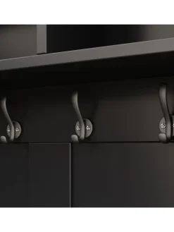 ABRIHOME Garderoben<Garderobenset mit Sitzbank in Schwarz - 100×185.5×40 cm