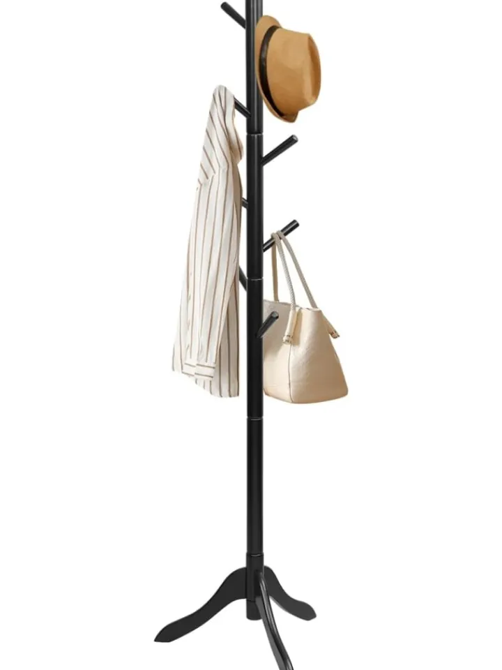 COSTWAY Wäschekörbe & -Ständer<Garderobenständer 175cm in Schwarz
