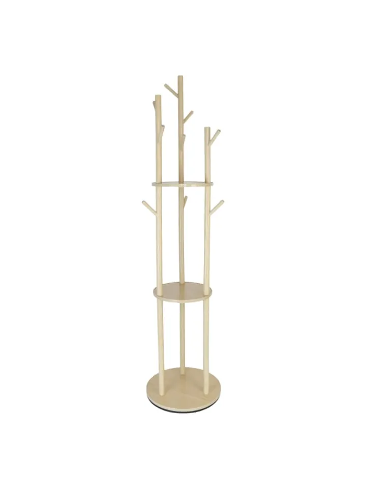 relaxdays Garderoben<Garderobenständer in Natur – (H)165 x Ø 40 cm