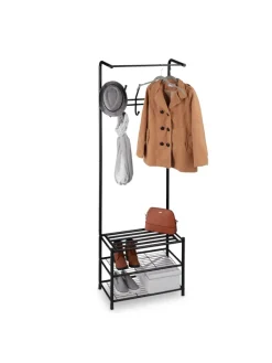 relaxdays Garderoben<Garderobenständer in Schwarz - (H)183 cm