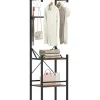 COSTWAY Garderoben<Garderobenständer Metall 40 x 30 x 162 cm in Braun