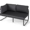 COSTWAY Gartenmöbel<Garten Lounge Sofa 2-Sitzer in Grau