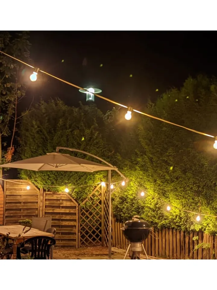 SATISFIRE Lichterketten & Dekobeleuchtung<Garten Party Lichterkette Illu 10x dimmbare Glühbirne 5m grün